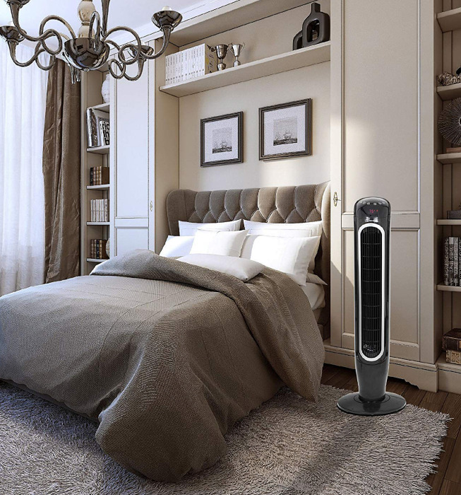 Genesis Powerful Oscillating Tower Fan With Max Air Quiet Technology