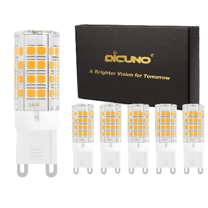 DiCUNO G9 LED Bulb 4W (40W Halogen Equivalent), 450LM Warm White 3000K