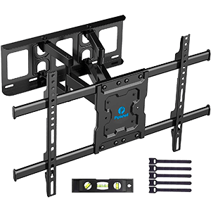 Full Motion TV Wall Mount Bracket Dual Articulating Arms Swivels Tilts Rotation for Most 37-70 Inch LED