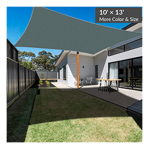 Ankuka Waterproof 10' x 13' Sun Shade Sail Canopy Rectangle Grey UV Block for Outdoor Patio and Garden, Yard Activities